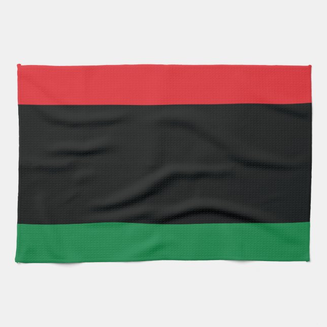 Linge De Cuisine Drapeau rouge, noir et vert (Horizontal)