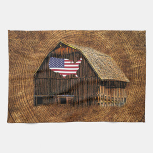 Linge De Cuisine Drapeau rustique américain