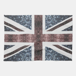Linge De Cuisine Drapeau rustique UK rouge bleu étincelants parties