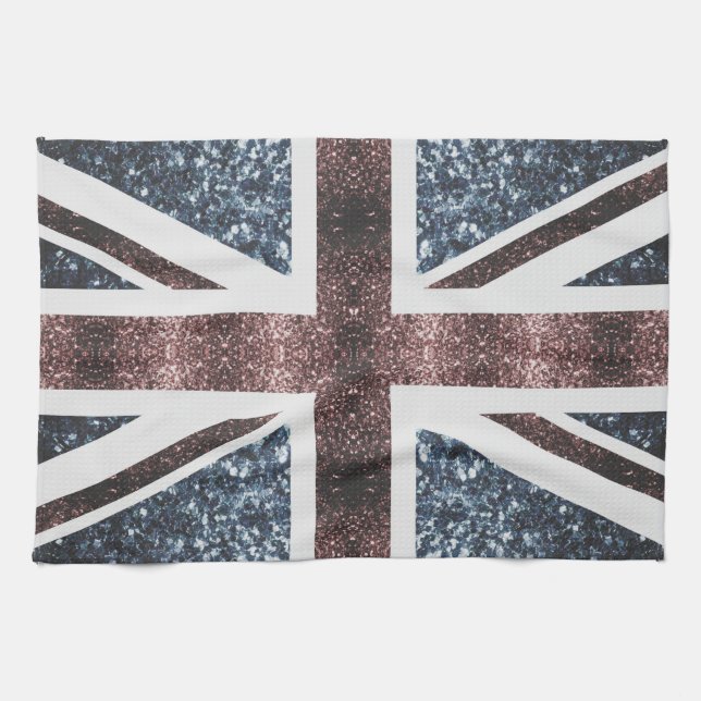 Linge De Cuisine Drapeau rustique UK rouge bleu étincelants parties (Horizontal)