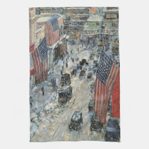 Linge De Cuisine Drapeaux sur la 57e Rue par Frederick Childe Hassa