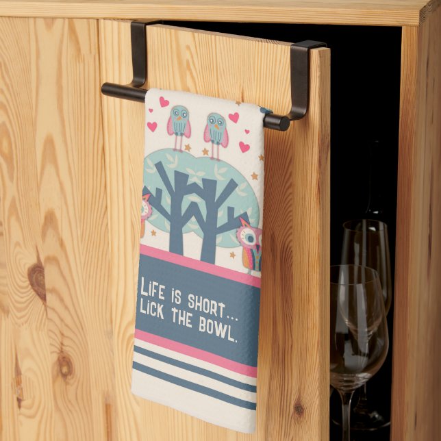 Linge De Cuisine Drôle Chouettes mignonnes Drôle Citation personnal (Pliage en tiers)