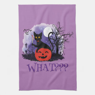 Linge De Cuisine Drôle Halloween Bewitched Chat noir Quoi?