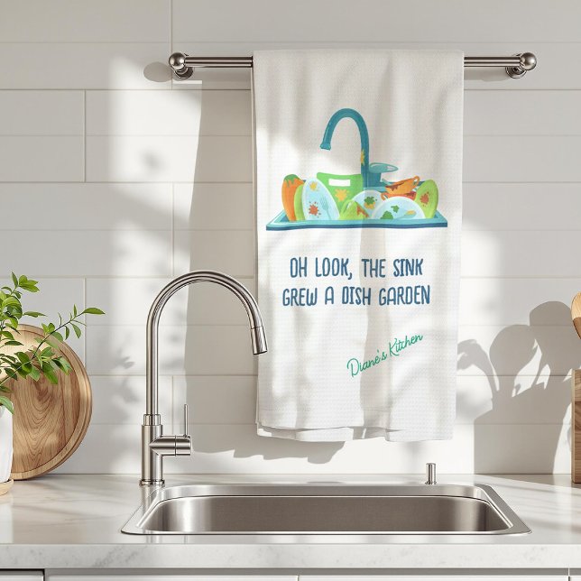 Linge De Cuisine Drôle, lavabo sarcastique a fait pousser un jardin (Créateur téléchargé)