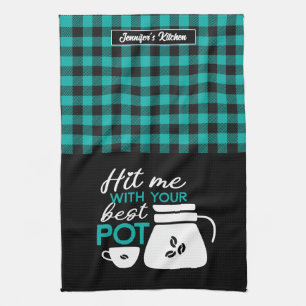 Linge De Cuisine Drôle Lover Caféine Addict Plaid Motif