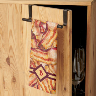 Linge De Cuisine Drôle Monogram Bacon Gag Cadeau 