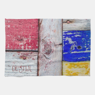 Linge De Cuisine Drôle Neoplasticisme en bois style art