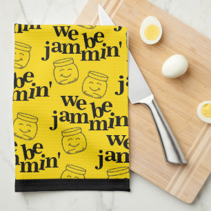 Linge De Cuisine Drôle Nous Sommes Jammin' Souriant Danser Des Jarr