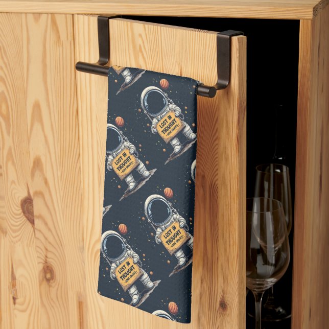 Linge De Cuisine Drôle perdu dans la pensée astronaute l'illustrati (Pliage en tiers)