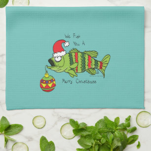 Linge De Cuisine Drôle Poisson Basse de Noël Pêche Cute Cartoon