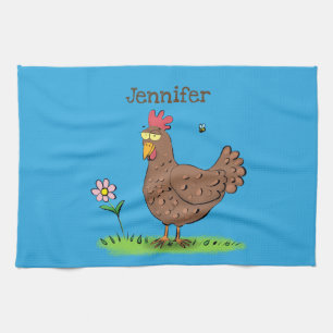Linge De Cuisine Drôle poulet rustique whimsical dessin animé