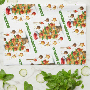 Linge De Cuisine Drôle Spaghetti Arbre de Noël Delizioso Natale!