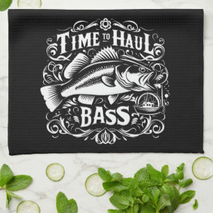 Linge De Cuisine Drôle temps pour Haul Bass Fishing Bateau