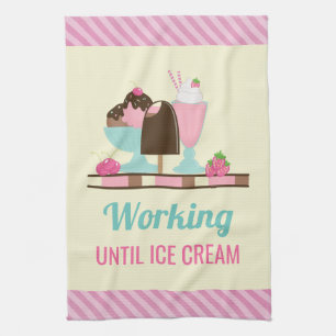 Linge De Cuisine Drôle Travailler Jusqu'À La Crème De Glace