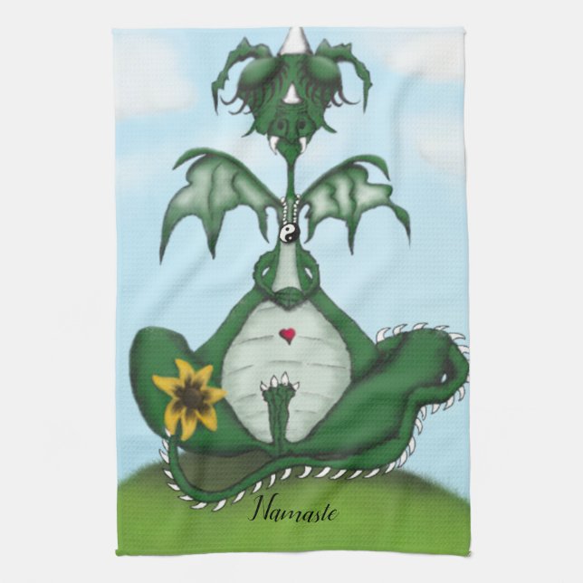 Linge De Cuisine Drôle Yogi Dragon Peinture (Vertical)
