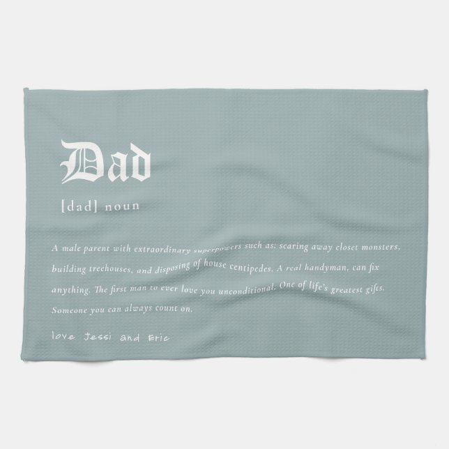 Linge De Cuisine Dusky Blue Papa Dictionnaire Définition Cadeau Per (Horizontal)