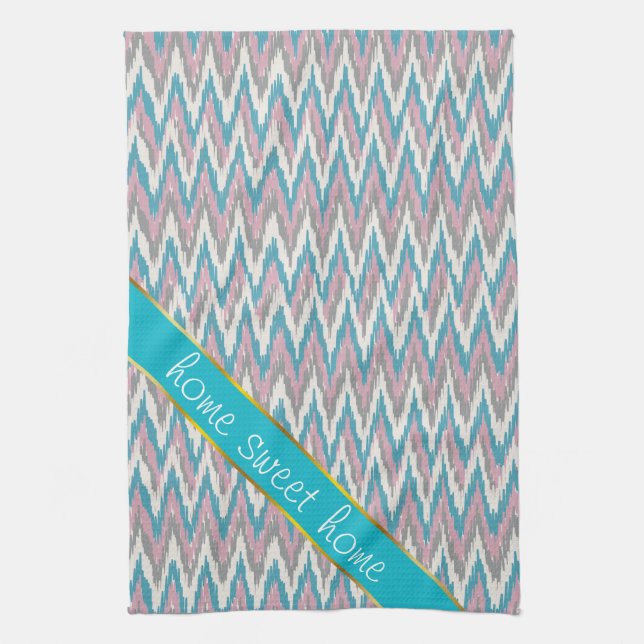 Linge De Cuisine Dusty rose et bleu iKat (Vertical)
