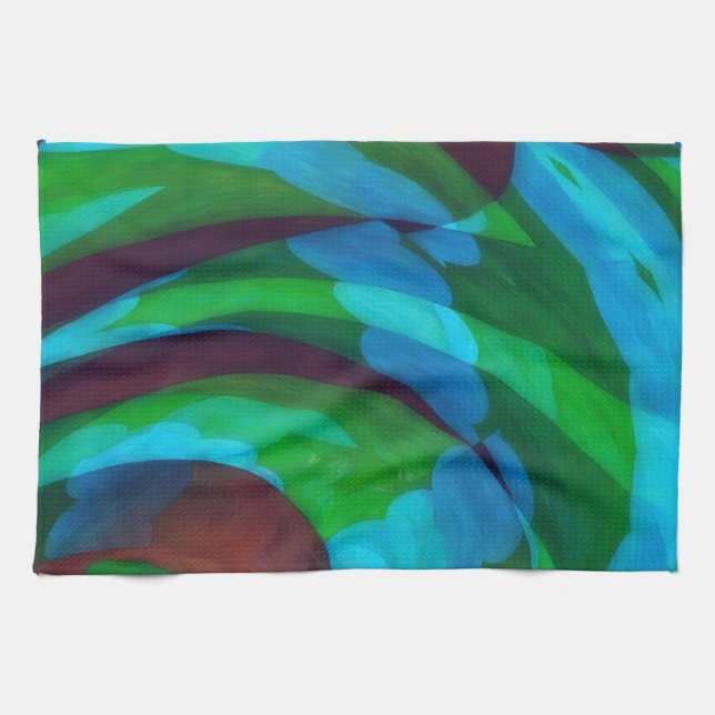 Linge De Cuisine Earth in Motion Abstract Art Kitchen Towel (Horizontal)