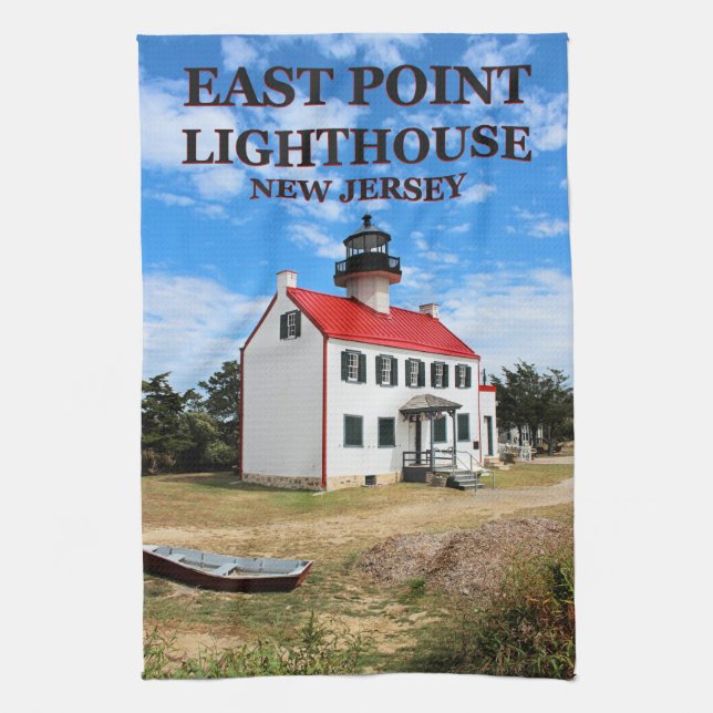 Linge De Cuisine East Point Lighthouse, New Jersey Tea Towel (Vertical)