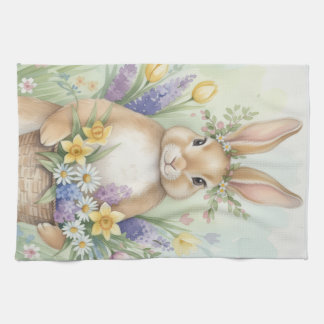 Linge De Cuisine Easter cute bunny floral kitchen towel