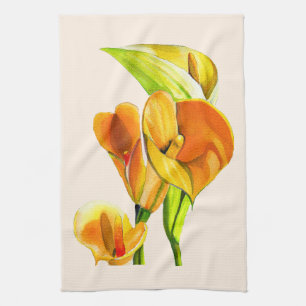 Linge De Cuisine Eau de flotteur orange calla