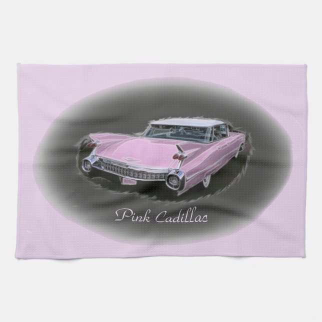 Linge De Cuisine Éclair rose de Cadillac (Horizontal)