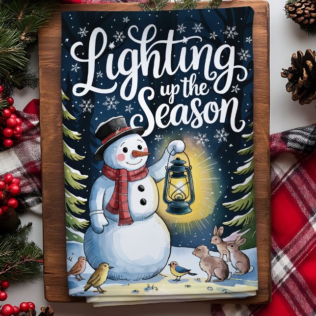 Linge De Cuisine Éclairage de la saison Snowman Noël (Créateur téléchargé)
