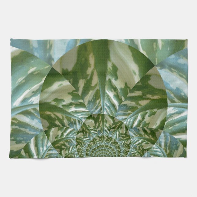 Linge De Cuisine Eco Green Camo Kaleidoscope Art Design d'impressio (Horizontal)