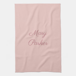 Linge De Cuisine Écriture manuscrite Rose simple Gold Nom professio