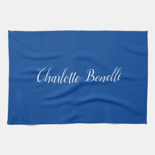 Linge De Cuisine Écriture professionnelle minimaliste Nom bleu