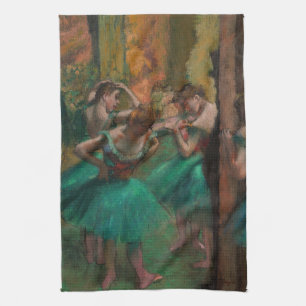 Linge De Cuisine Edgar Degas - Danseurs, rose et vert