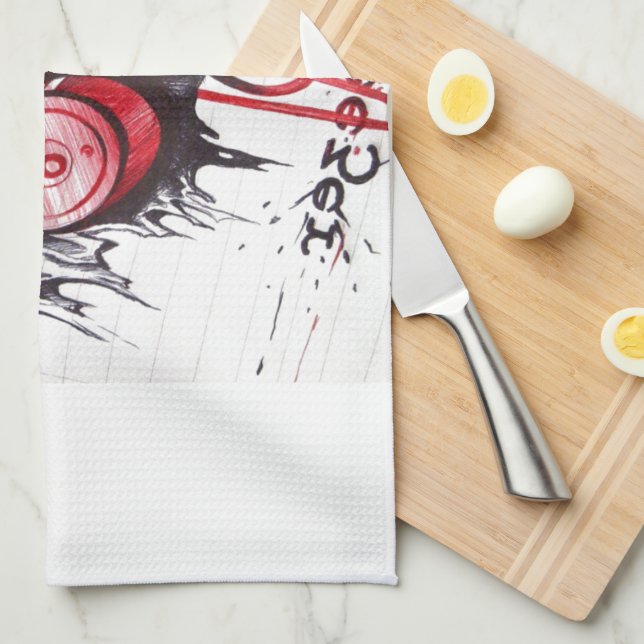 Linge De Cuisine Edgy Halloween joli crâne (Quart Plié)