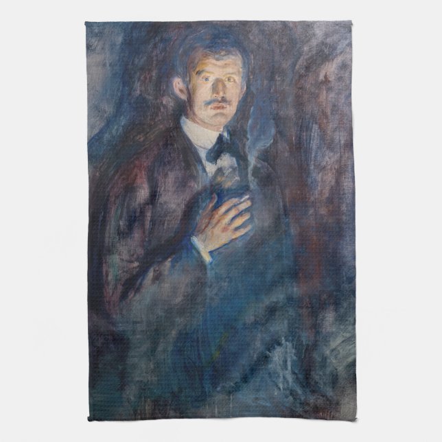 Linge De Cuisine Edvard Munch - Autoportrait avec cigarette (Vertical)