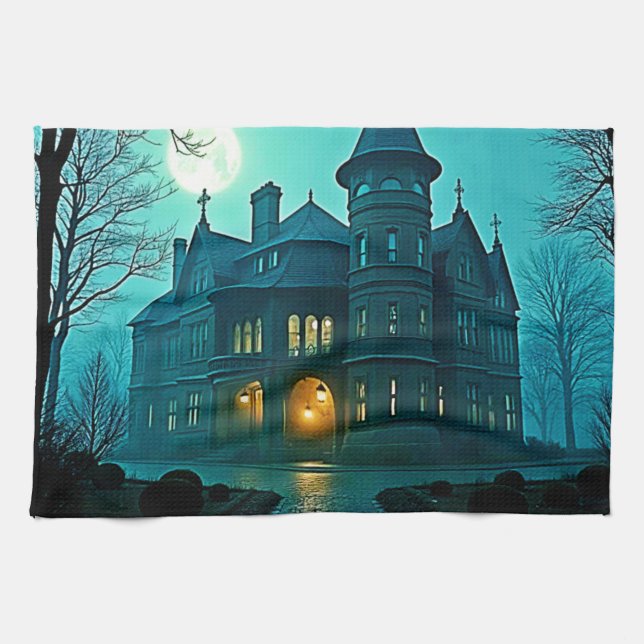 Linge De Cuisine Eerie Victorian Mansion Lune (Horizontal)