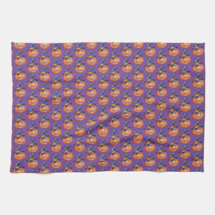 Linge De Cuisine Éffrayant sourire Halloween citrouille papier enve