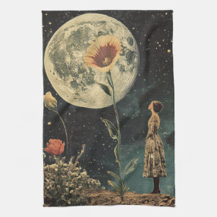 Linge De Cuisine Élégance Lune - Femme avec Lune
