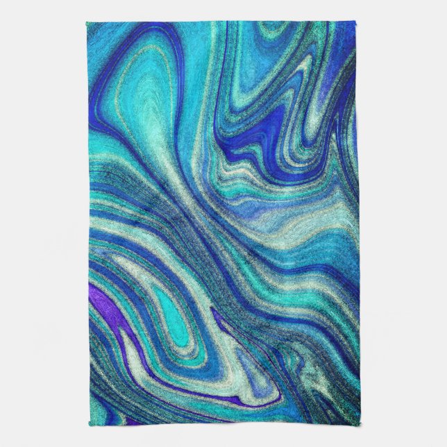 Linge De Cuisine Elégant Aquamarine Paua Rainbow Shell inspiré (Vertical)