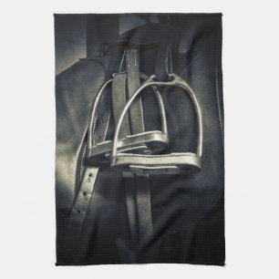 Linge De Cuisine Élégant bâton d'argent sur selle d'équitation angl
