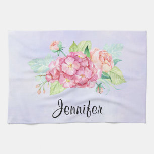 Linge De Cuisine Elégant Bouquet de fleurs rose