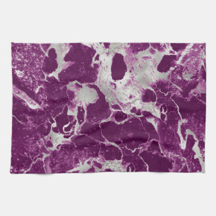 Linge De Cuisine Élégant Chic Motif Abstrait Violet Pourpre