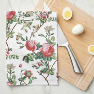 Linge De Cuisine Élégant Chic Rose rose Vintage Floral