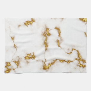 Linge De Cuisine Elégant design royal luxe en marbre or