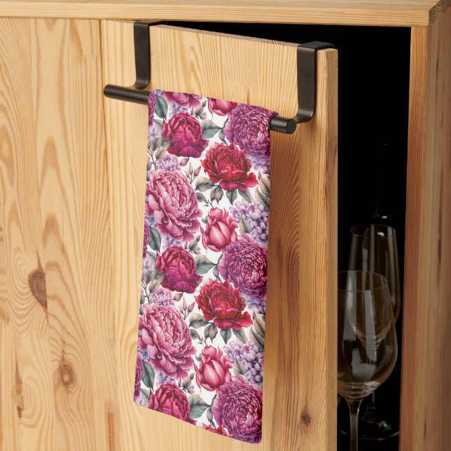 Linge De Cuisine Élégant floral (Pliage en tiers)