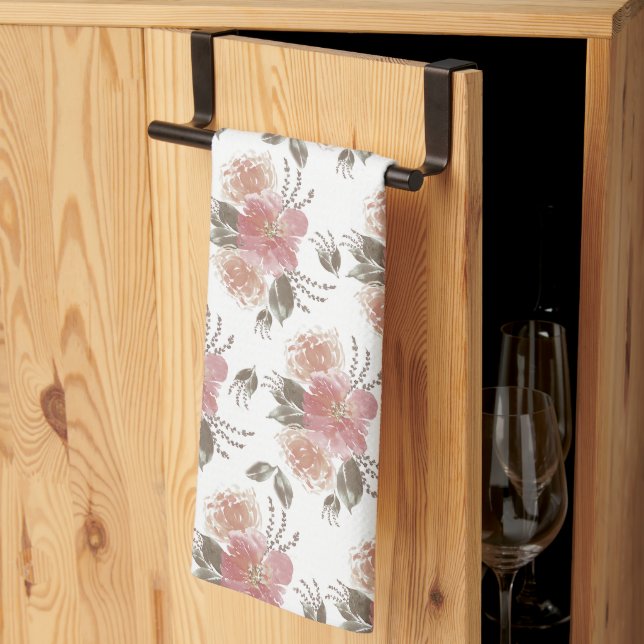 Linge De Cuisine Élégant floral (Pliage en tiers)
