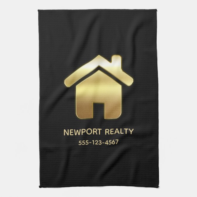 Linge De Cuisine Elegant Gold House Symbole Real Estate Design (Vertical)