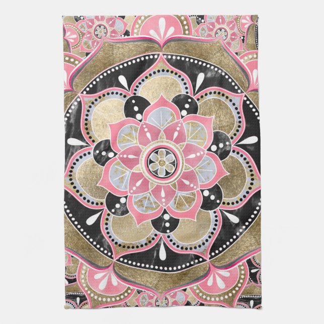Linge De Cuisine Elégant modèle de mandala féminin (Vertical)