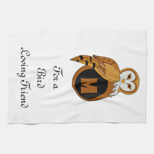 Linge De Cuisine Élégant monogramme d'Owl Owl