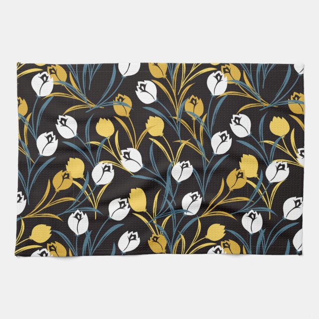 Linge De Cuisine Élégant motif floral de Tulipe (Horizontal)