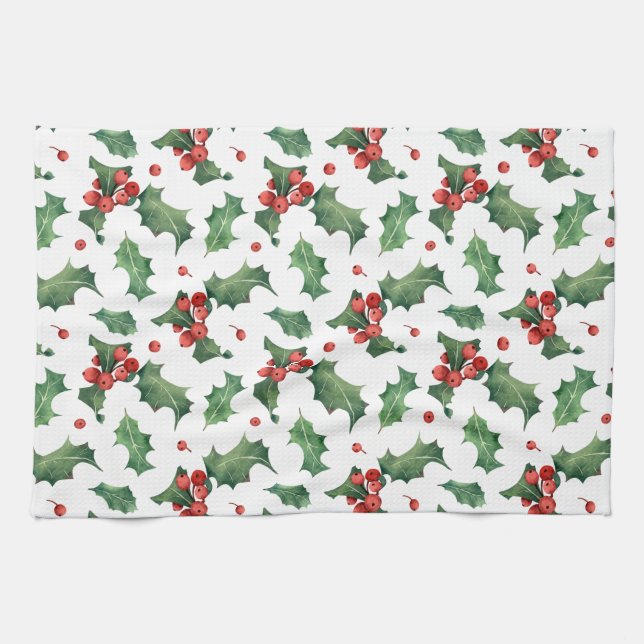 Linge De Cuisine Élégant Noël de Red Berry (Horizontal)