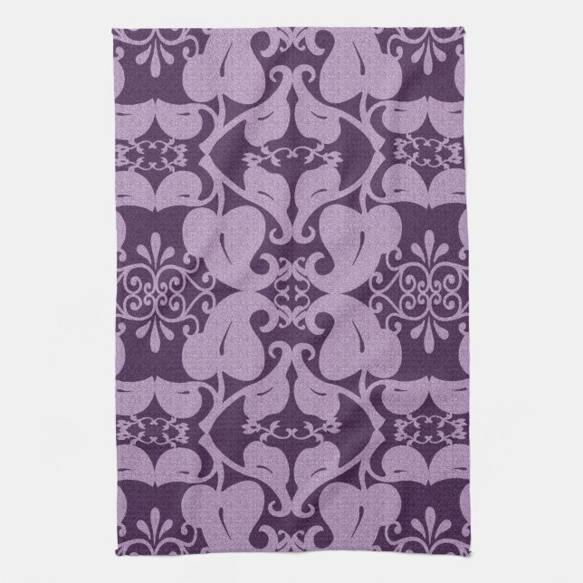 Linge De Cuisine Élégant Patter violet (Vertical)